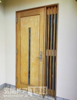 千葉県長生郡一宮町一宮玄関ドア取替　開閉がしづらい木製ドア